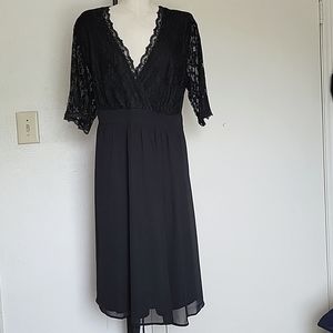 Pinup Fashion Lace Top Wrap V Neck Half Sleeves Cocktail Party Dress Size 24